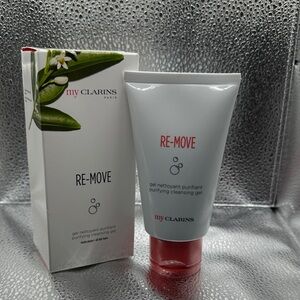 Clarins RE-MOVE Purifying Cleansing Gel - White and Red Packaging